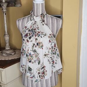 Trac floral halter top women's size S